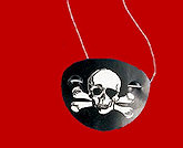 RTD-1051 - Black Pirate Eye Patch w/ Skull n Crossbones