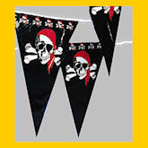 RTD-1383 - Pirate Party Pennant Banner w/ 48 Flags 100 ft