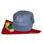 RTD-1417 - Childs Train Conductor Engineer Hat w/ Whistle, Red Scarf