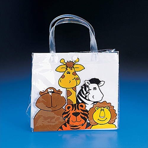 Clear Vinyl Zoo Animal Party Small Tote Bags