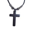 RTD-1112 - Hematite Stone Cross Pendant Necklace