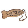RTD-1259 - Jesus Wood Fish Symbol Ichthys Christian Key Chain