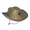 RTD-1306 - Childs Straw Cowboy Hat - Blue Trim and Star 