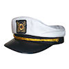 RTD-1342 - Deluxe Adult Yacht Captains Hat - White - Adjustable