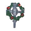 RTD-1351 - Holly Wreath on Nail Cross Metal Pin with Bookmark