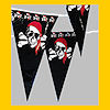 RTD-1383 - Pirate Party Pennant Banner w/ 48 Flags 100 ft