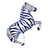 RTD-1521 - 42 inch Blue and White Zebra - Mylar Balloon