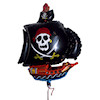 RTD-1590 - 36 inch Pirate Ship w/ Black Sail - Mylar Balloon