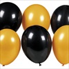 RTD-2083 - Orange and Black Latex Balloons - Large 12 inch