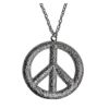 RTD-2518 - Large Metal Silver Peace Sign Necklace
