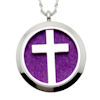 RTD-3624 - Christian Cross Aromatherapy Essential Oils Diffuser Stainless Steel Locket Necklace