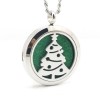 RTD-3861 - Christmas Tree Aromatherapy Essential Oils Diffuser Stainless Steel Locket Necklace
