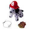 RTD-4030 - Plush Fire Dalmatian Puppy Dog w/ Paw Bracelet and Firefighter Patrol Badge Party Bag Set